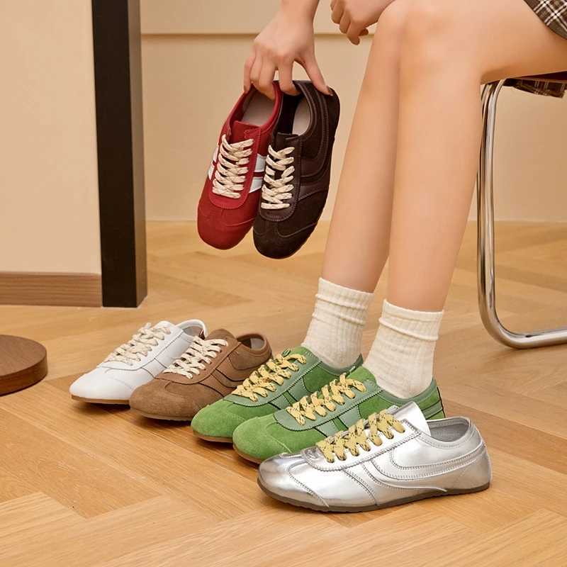 German Training Shoes Wen 2025 New Genuine Leather Wen Sneakers Flat Lace-up Large Size Forr Gump Shoes Wen Y251105