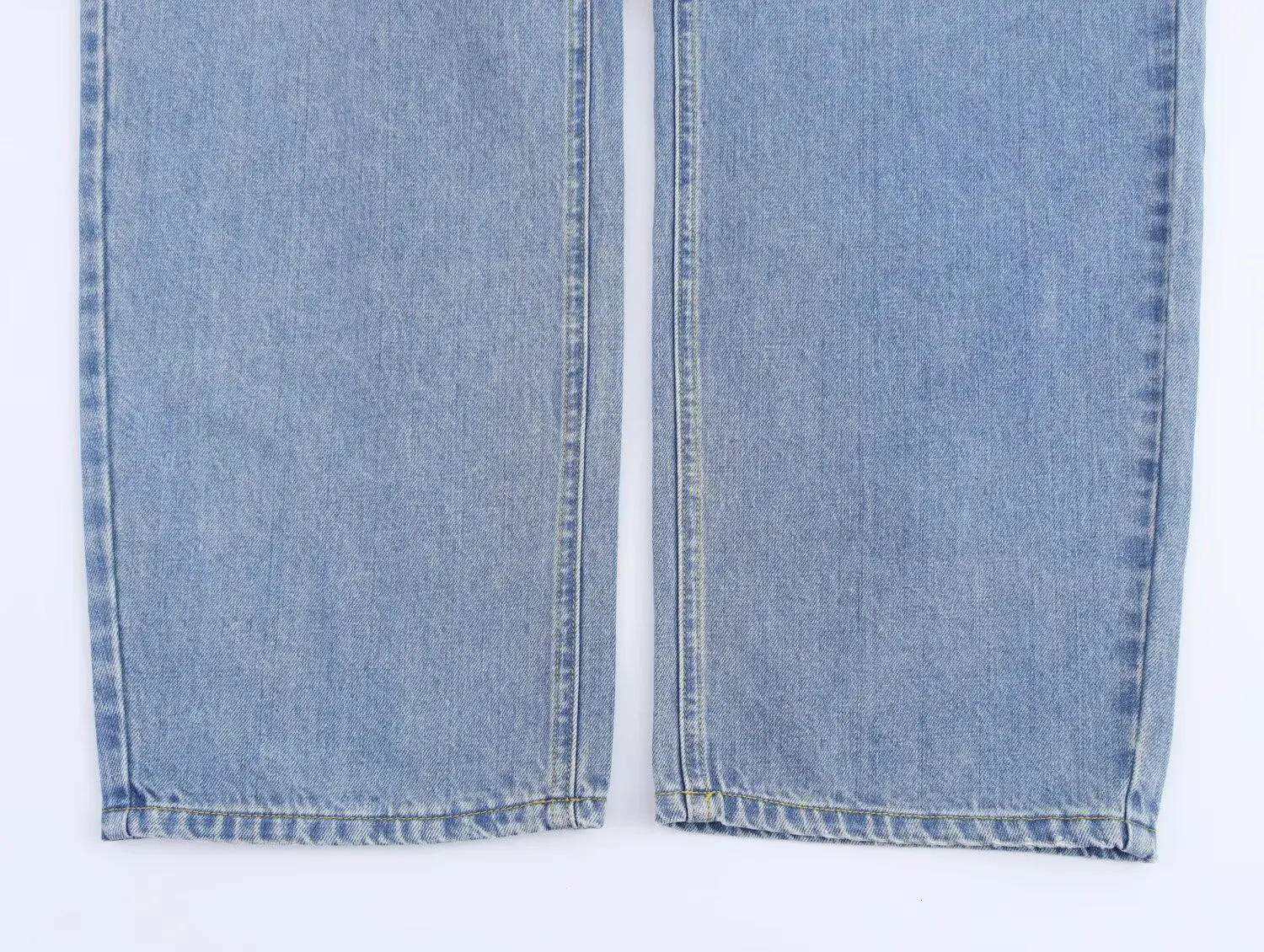 European and American style spring high waisted full range straight jeans 250403