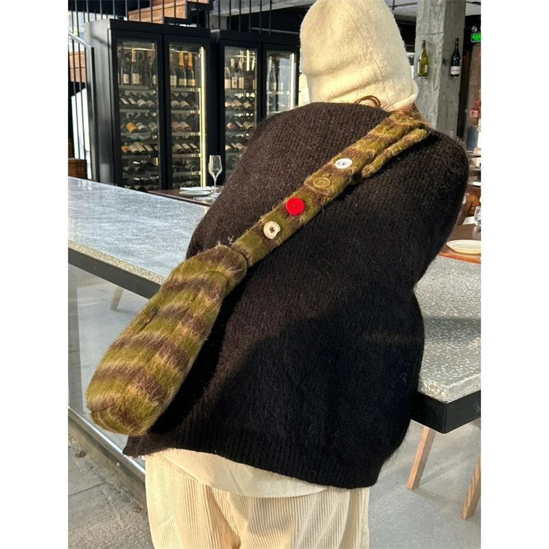 miyagawa Cute Commuting Tote Bag korean Versatile Autumn and Winter Checkered Cross Body Shoulder Bags 251104