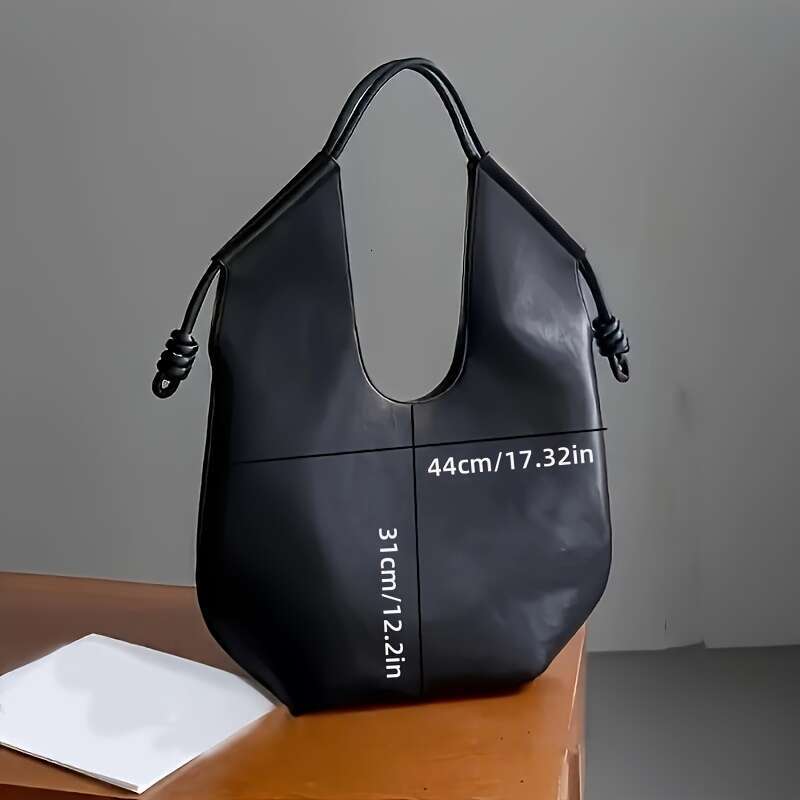 Eonothem French Inspired Women Shoulder Bag Tote With Adjustable Braided Handles, Spacious Minimalist Design For Daily Use & Travel, Deep Brown