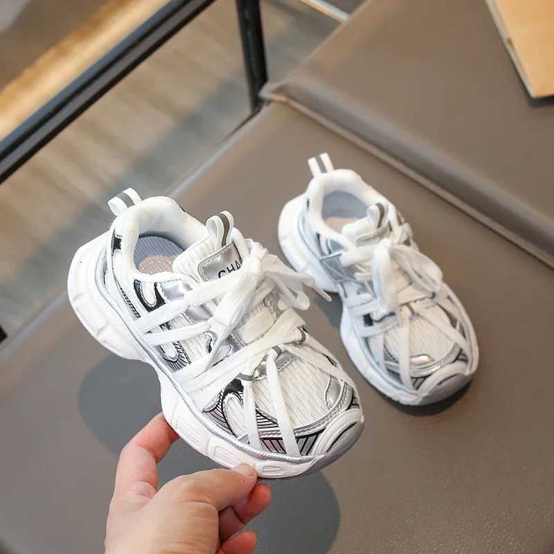 Kids Shoes for Boy School Black Beige Versatile Sports Shoes for Girls Fashion Causal Patchwork Children Mesh Chunky SneakersT251105