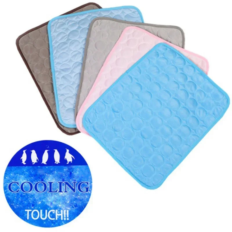 Summer Dog Mat Cooling Summer Pad Mat for Dogs Cat Washable Puppy Big Dog Ice Gel Bed Mattress Cool Mascotas Cushion Blanket 250402