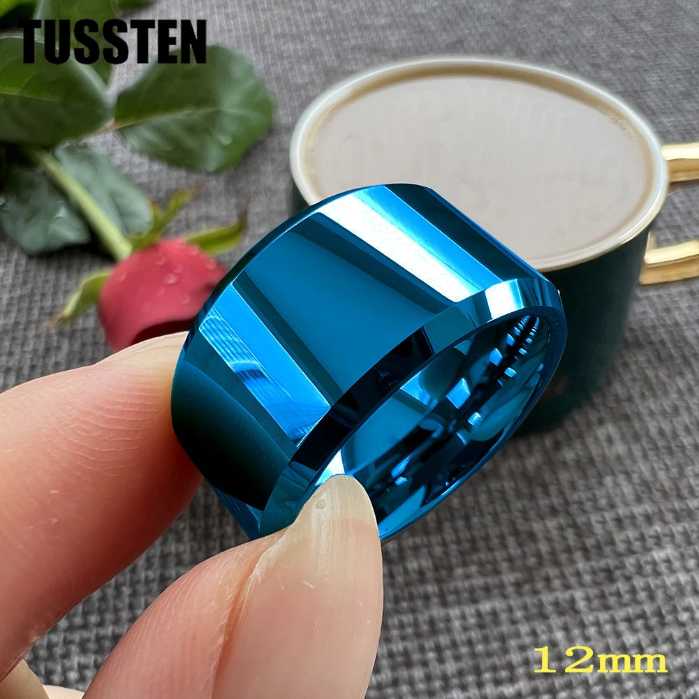 Drop TUSSTEN 1012MM Big Men Ring Tungsten Wedding Band Stepped Beveled Great Workmanship Fathers Day Gift Jewelry 251031