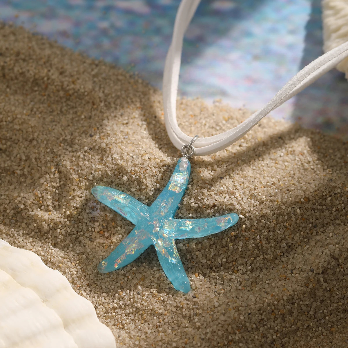 y2k Large Resin Starfish Pendant Necklace for Women Trendy Summer Beach Vacation Jewelry on Neck Fashion Accessories Female 251031