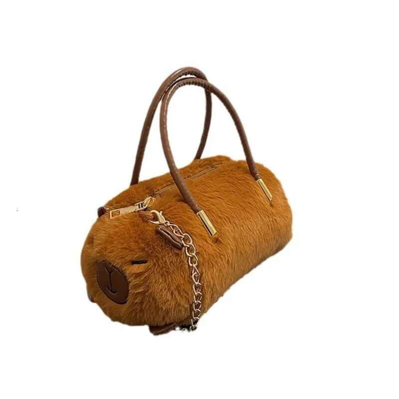 New Cute Plush Kapybara Large Capacity Capybara Shoulder Crossbody Bucket Bag