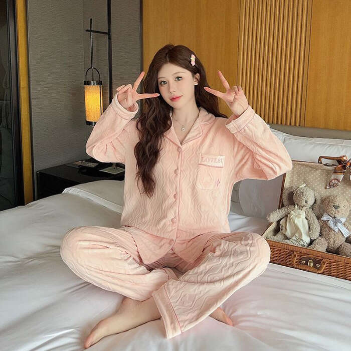 Pajamas Designer Luxcury Pyjamas Cross-Border Selected German Velvet with Chest Pad Strap Three-Piece Set Sexy Cute Lace Bowknot