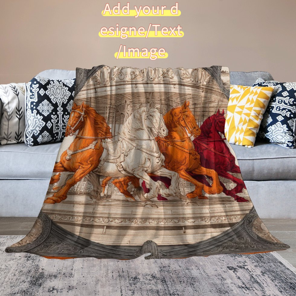 Custom H Designer Horse blanket blanket throw cashmere vibration blanket copert Home Travel Throw Summer Air Conditioner Beach home bedding blankets t