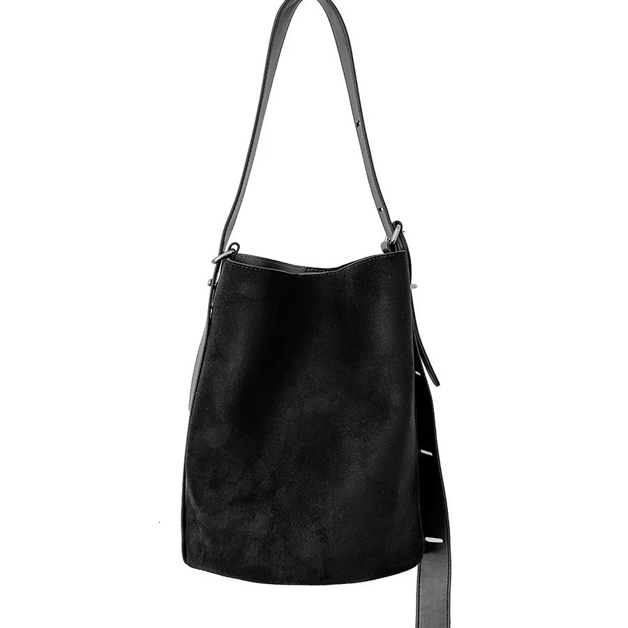 PU Leather Shoulder Bucket Bag Set For Women Faux Suede Big Capacity Shopper Tote big Handbag 251104