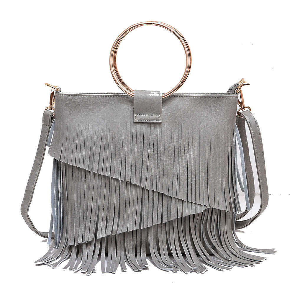 Women's Bag Shoulder Crossbody bags PU Leather Fashion New Irregular Tassel Trendy Music Festival Handbag