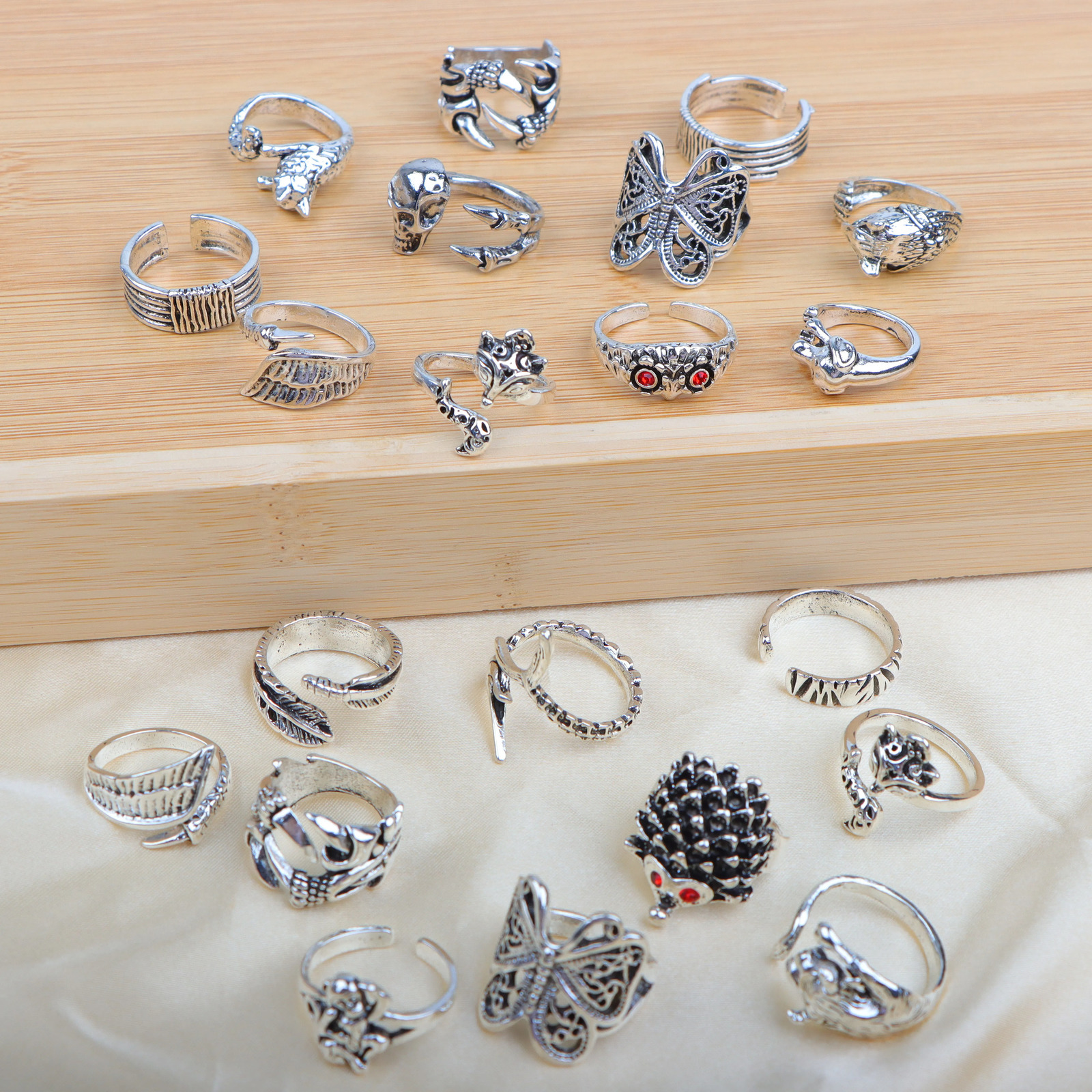 10203050 PcsPack Retro Punk Skull Devil Eye Ring Mens Womens Hip Hop Rock Party Accessories Mixed Style Jewelry Gift 251031