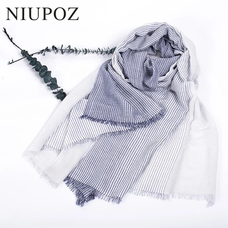 Oversize Winter Modal Scarf Soft Casual Stripe Ring Scarf Long Shawl For Lady Hijab High Quality 100*205cm M256 250403