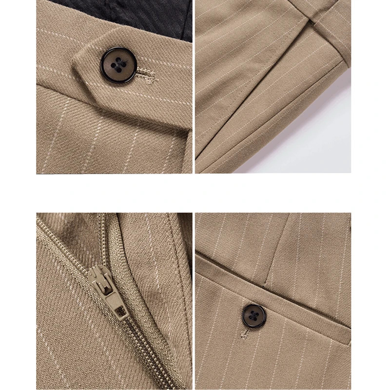 Blue Pinstripe Mens Doublebreasted Suit Twopiece WeddingPartyBusiness Dress Jacket and Pants Red Gray Male Sets M4XL 5XL 251105