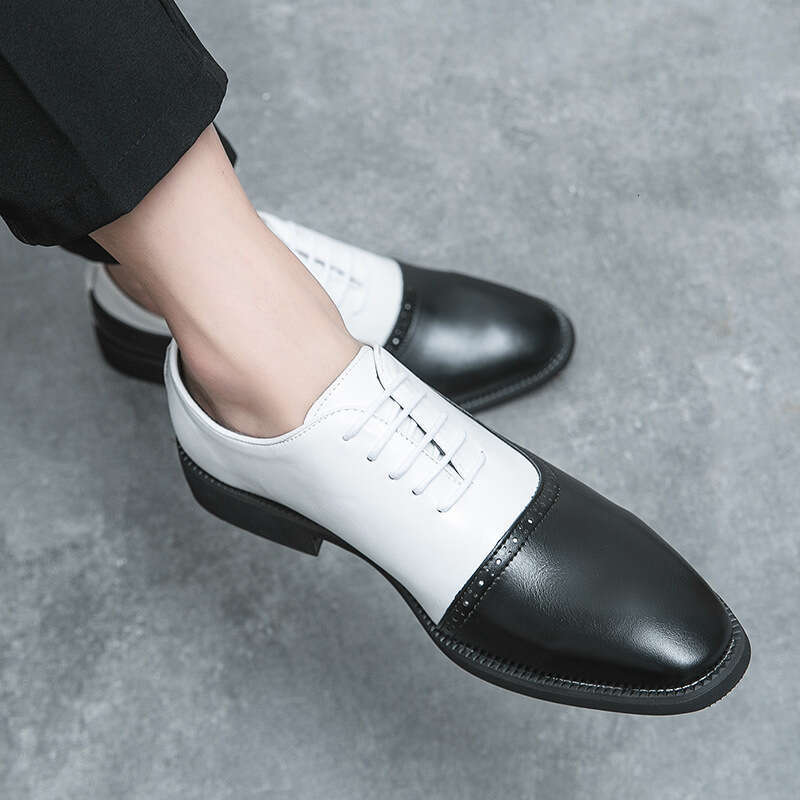 Large Block 38-46 British and Korean Carved Business Dress Lace up Leather Shoes Men's