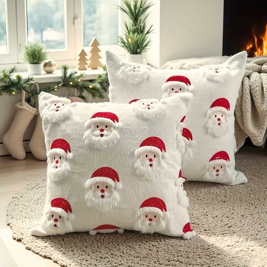 1pc Santa Claus Quilted Throw Pillow Cover Cushion CoverNordic Ins Style Luxury Cute Decorative Pillow Coverdecorative Y251105