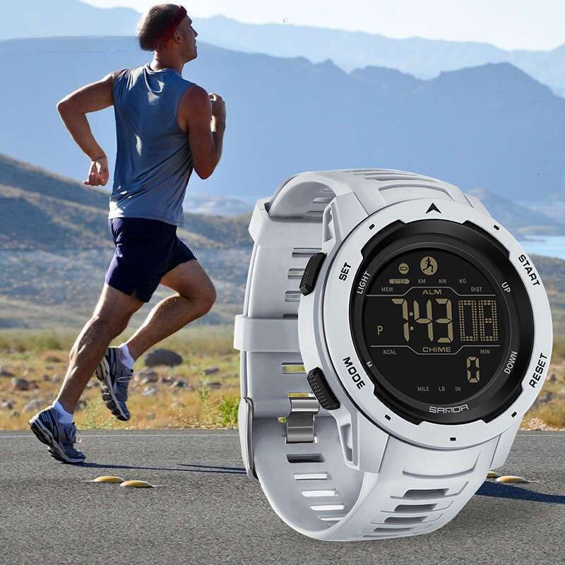 DHwatches Sanda Calorie Pedometer Alarm Clock Waterproof Multifunctional Hiking Sports Military Style Shockproof Smart Watch for Men and Women