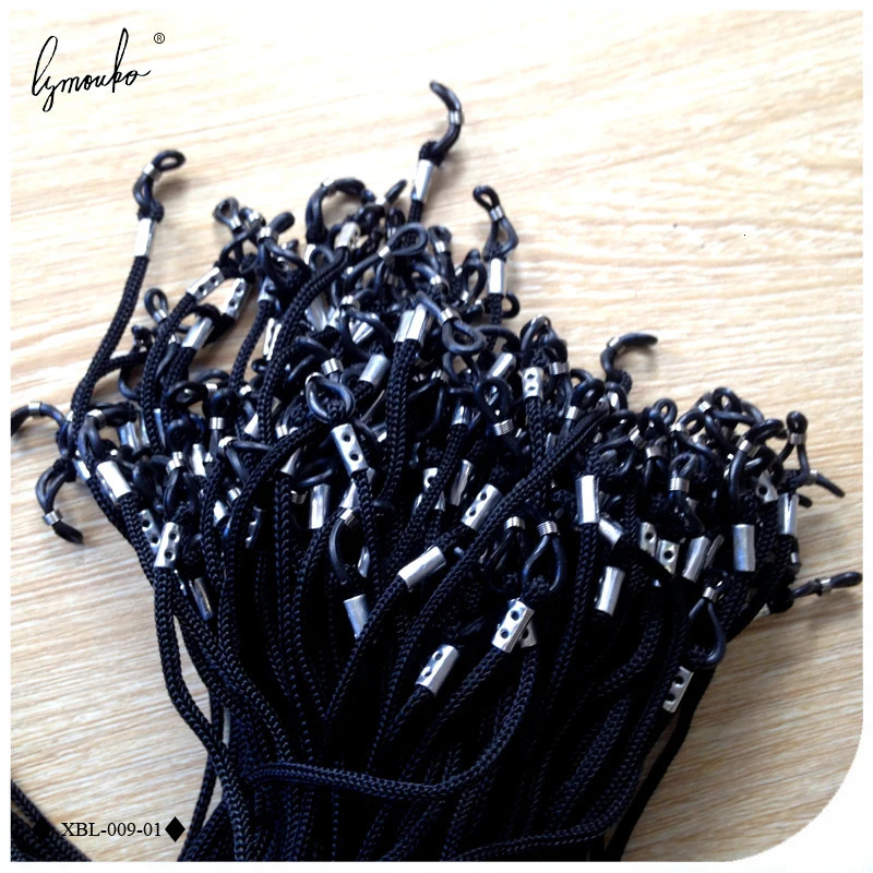 Lymouko 100pcs/Lot Black Color Nylon Glasses String Cord Holder Sunglasses for Travel Eyeglasses Lanyard Neck Rope Strap 250403