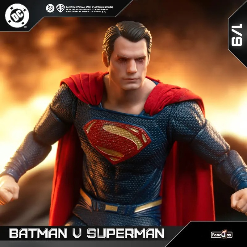 New Fondjoy Batman VS Superman 1:9 Scale Action Figure Set Two-Piece Set DC Comics Movie Authentic Interchangeable Heads Boys Festival Gifts