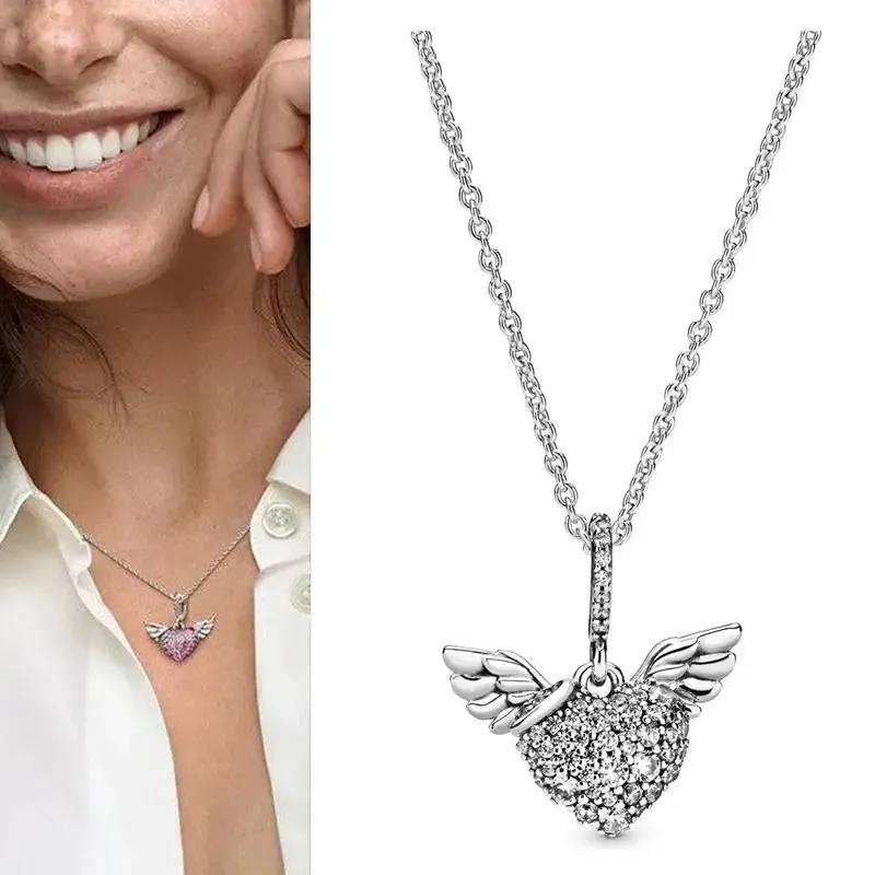 925 Silver Necklace Pendant Heart-shaped New Heart-shaped Necklaces Suitable for Women's Holiday Jewelry Gifts Free Shipping