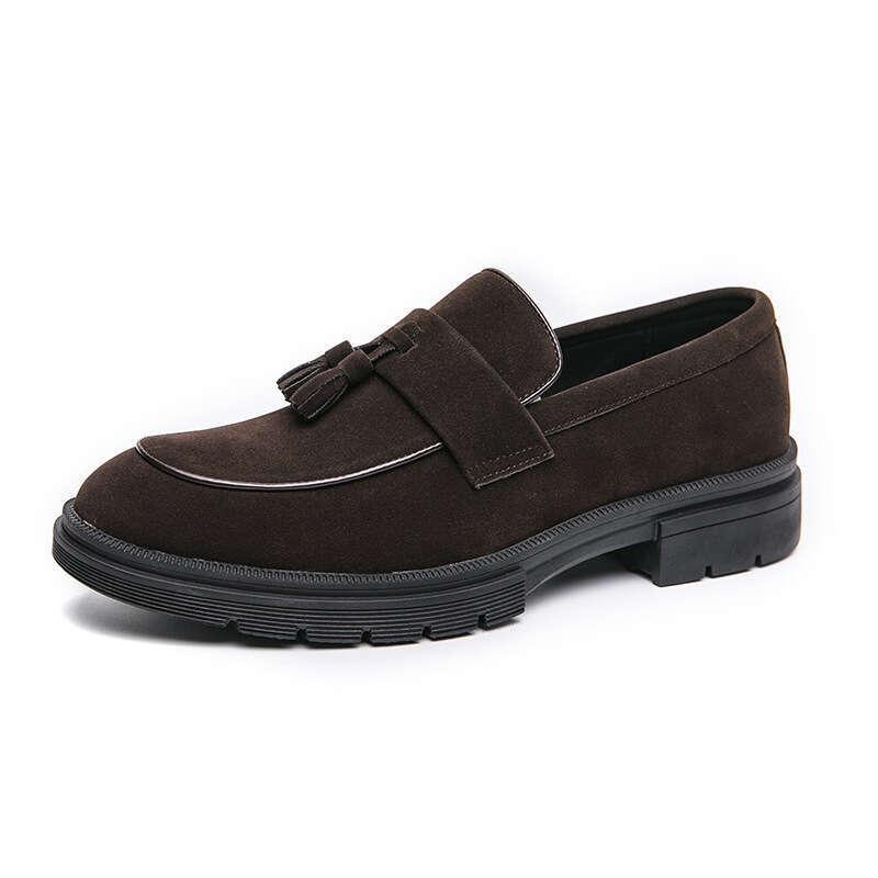 Large size 46 matte fringed leather for men in the spring and autumn of 2024, new business formal wear, one foot lazy shoes