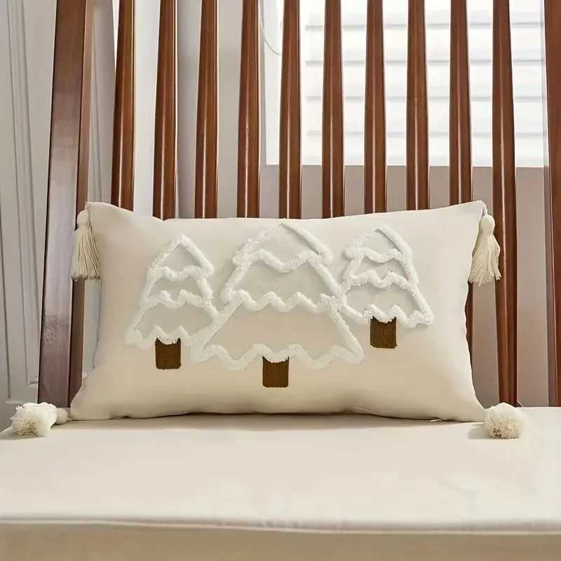 2pcs Christmas Pillowcase Christmas Tree Polyester Embroidery Cushion Pillow Cases Throw Pillows Decorations for Home Y251105