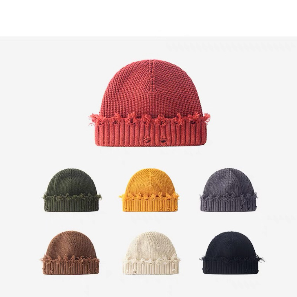 hot Free delivery hat Fashionable knitted hat simple and personalized commuting cold hat for autumn and winter