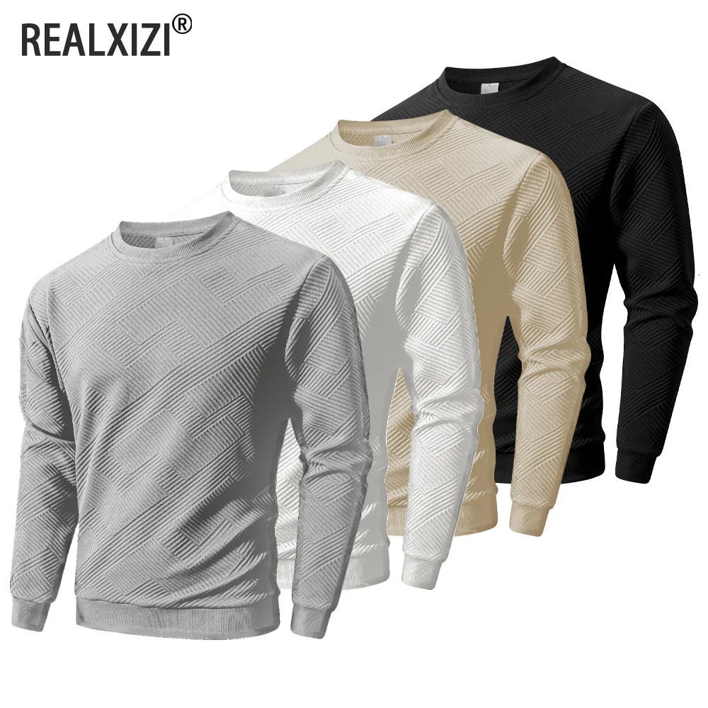 Mens Crew Neck Sweatshirts Spring Autumn Warm Basic Outdoor Pullover Sweater Casual No Hood Hoodie Man Sportswear Tops 251104