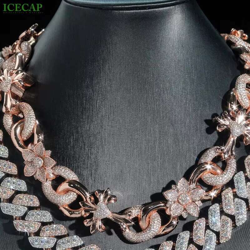 Hip Hop Miami Cuban Necklace 925 Sterling Silver VVS Moissanite Diamond Cuban Link Chain Iced Out Fashion Jewelry Necklaces