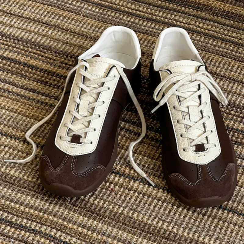 2025 New Fion Casual Wen Men Flats Shoes Leather Lace-up Cfort Round Toe Spring Summer Casual Shoes Men Size 36-44 Y251105