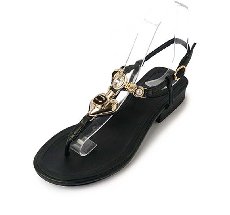 New Paris brand designer women's sandals summer fashion versatile Love Pearl Buckle women's flip flops flat sandals women's slippers T strap women's beach shoes