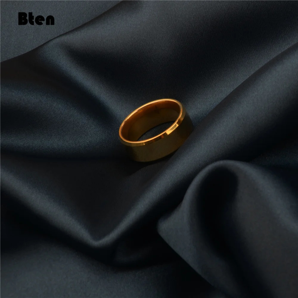Bten Fashion Charm Jewelry ring men stainless steel Black Gold Silver Color Rings For Women and Men 251031