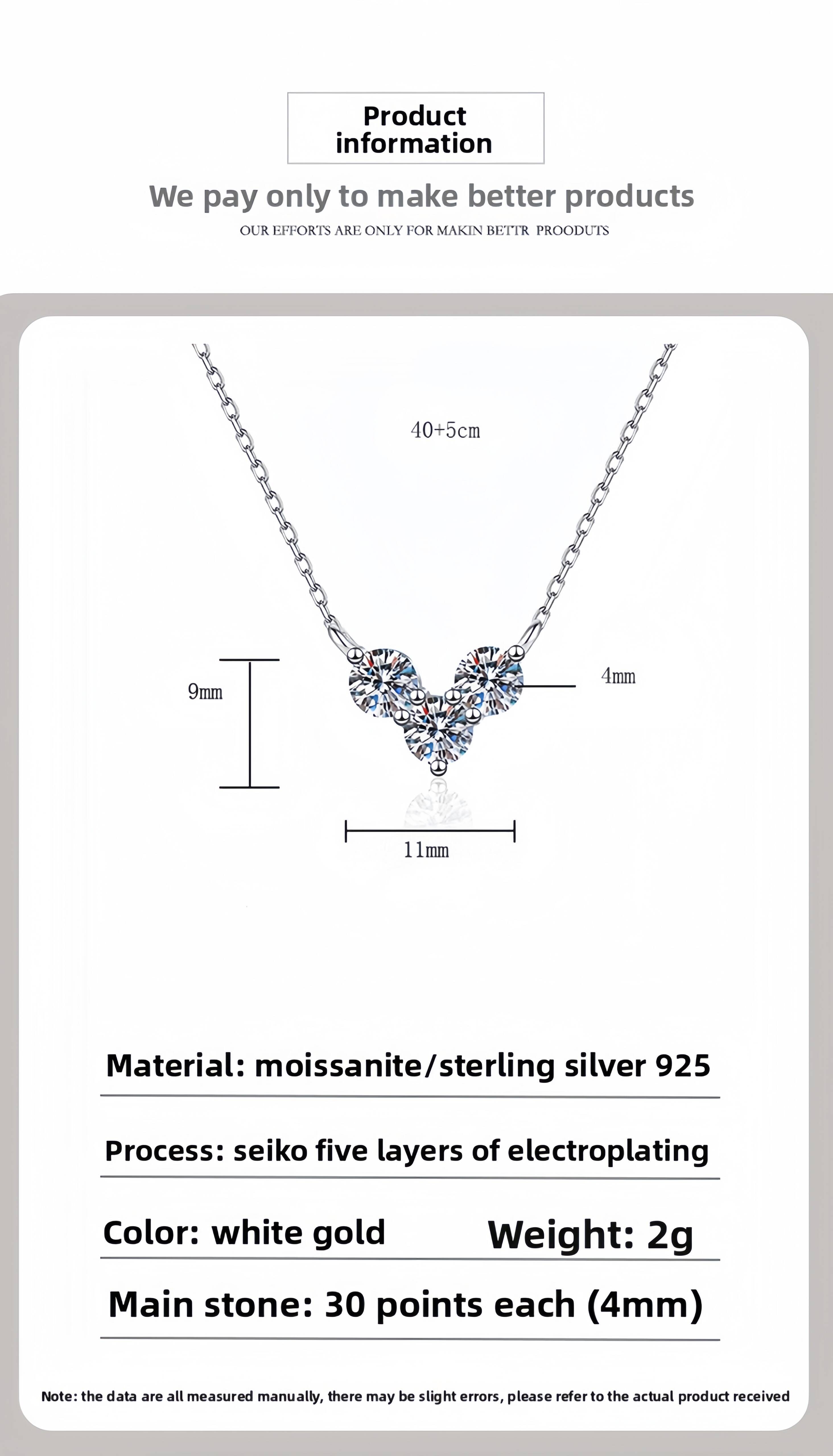 S925 Sterling Silver Heart-Shaped Necklace Diamond Pendant Short Clavicle Chain Rhodium Plated Moissanite Engraved Trendy Gift
