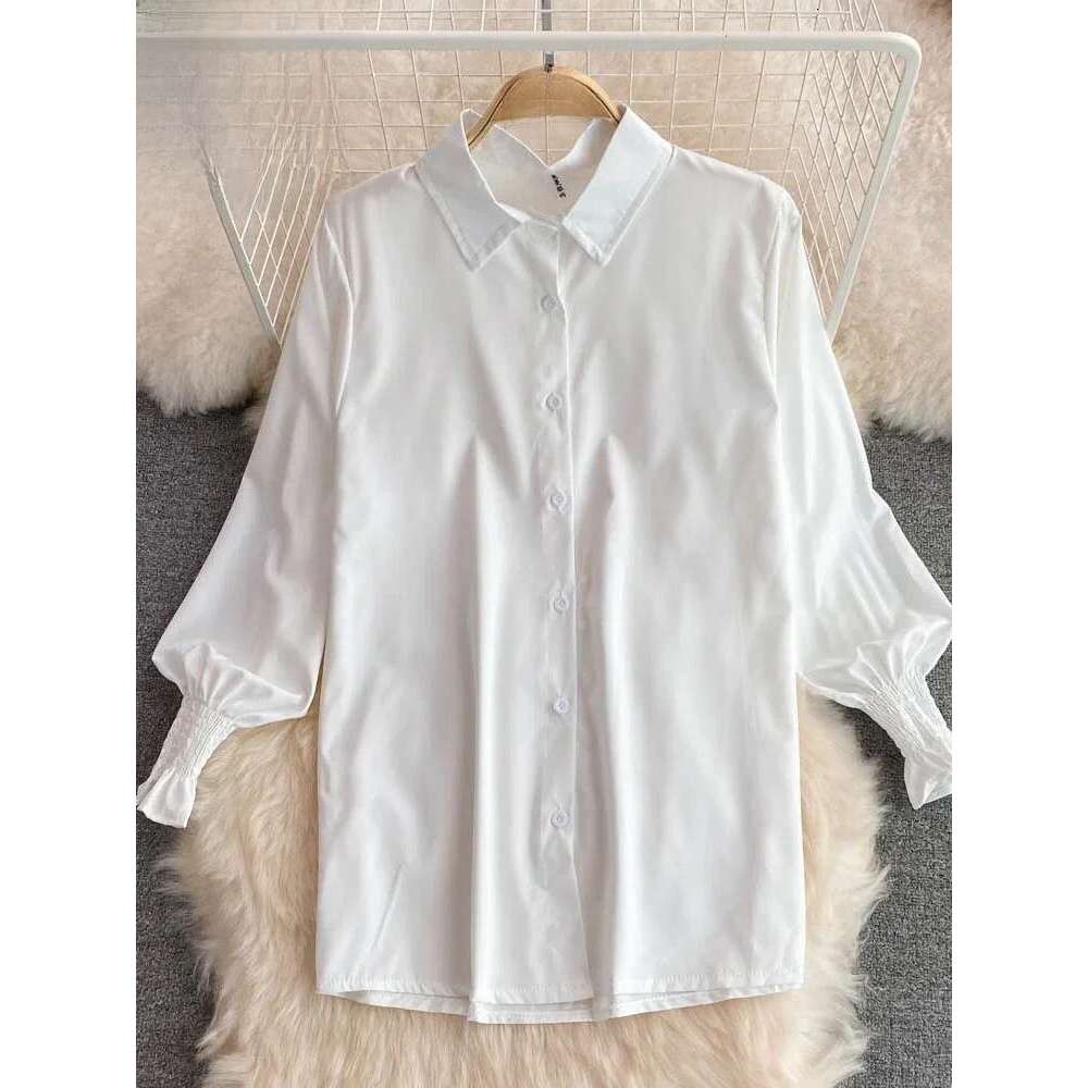 Women's Chic Age-Reducing 2-Piece Set Long Sleeve White Shirt Sweater Loose Fit Knit Vest Pullover Spring Autumn Fashion Designer Sweater Bear Sw