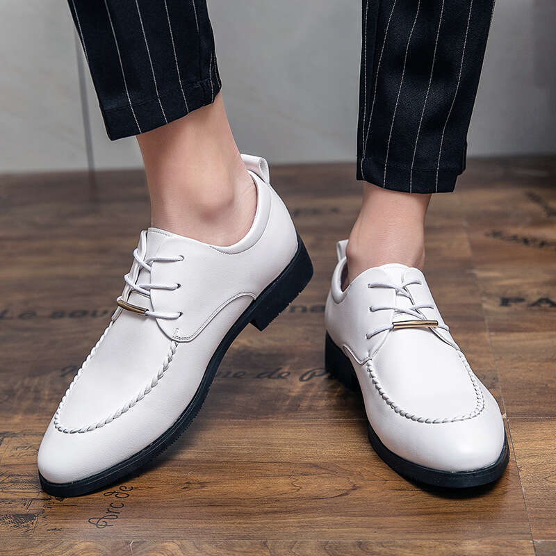 Large Men's Business Dress British Casual Bright Lacquered 38-45 Youth Work Fashion Leather Shoes