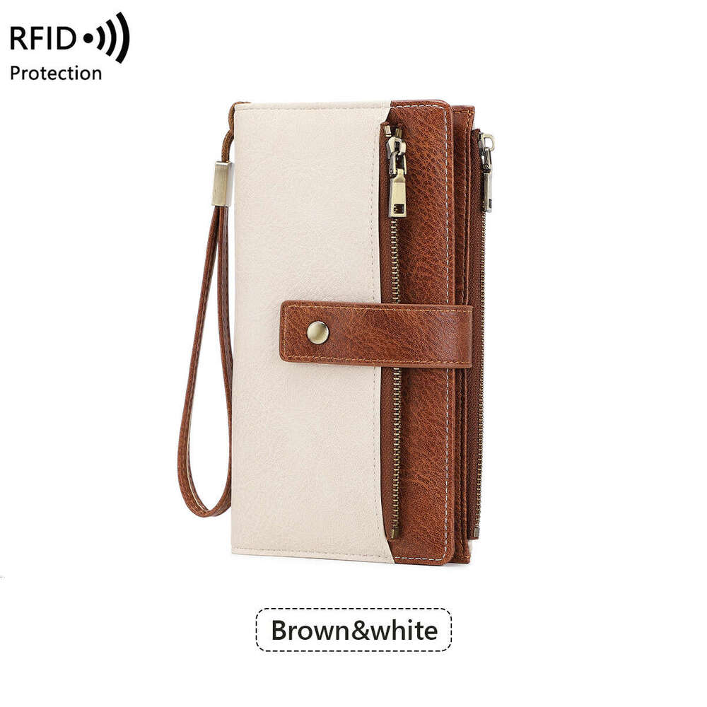 Cross-Border New RFID Anti-Magnetic Women's Multi-Card Slots Long Wallet European and American Retro Fashion Clutch