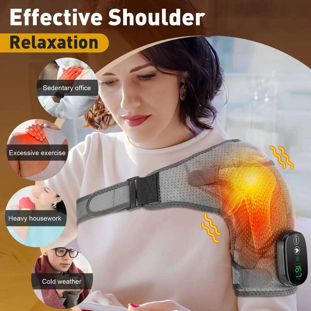 Electric Heating Pad 3 Modes Vibration Shoulder Knee Elbow Relax Belt Hot Compress Thermal Massager Health Care