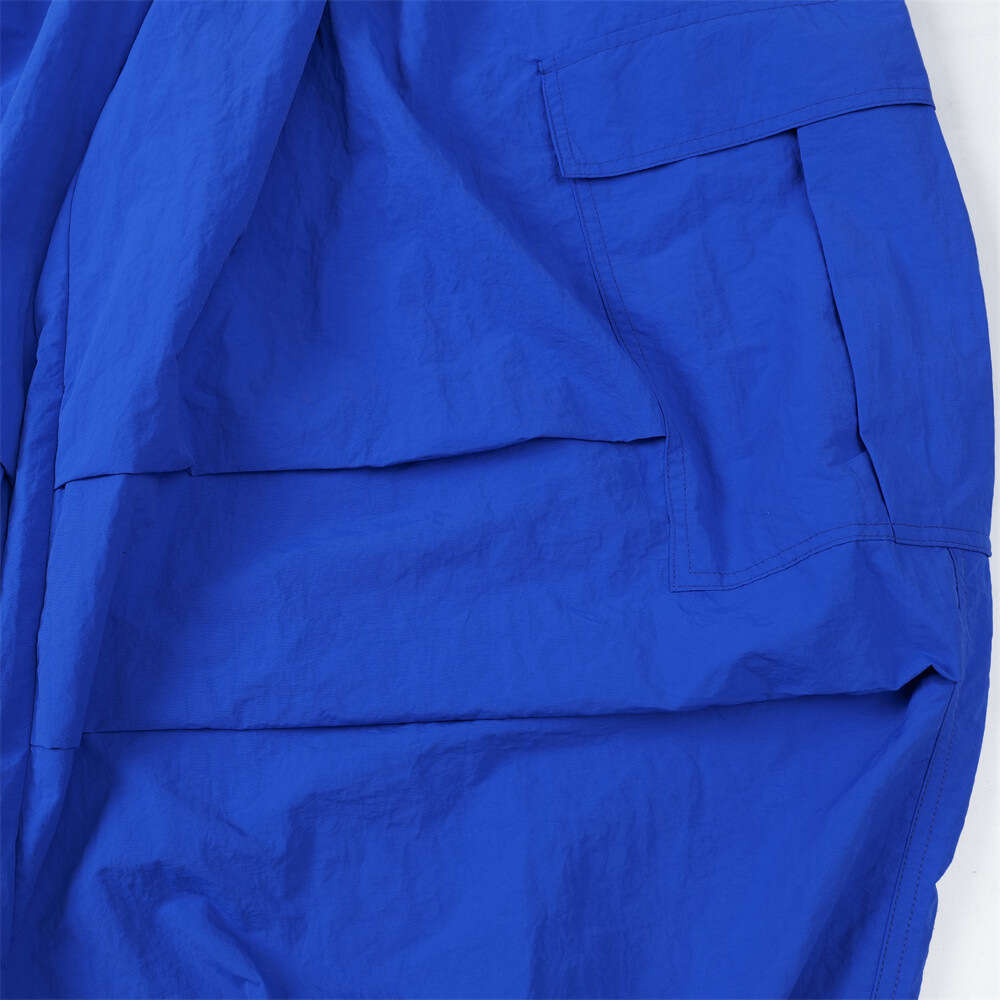 Loose Casual Pleated Paratrooper American Style Trendy Brand Design Sense Niche Solid Color Elastic Waist Sports Wide-Leg Long Pants for Men