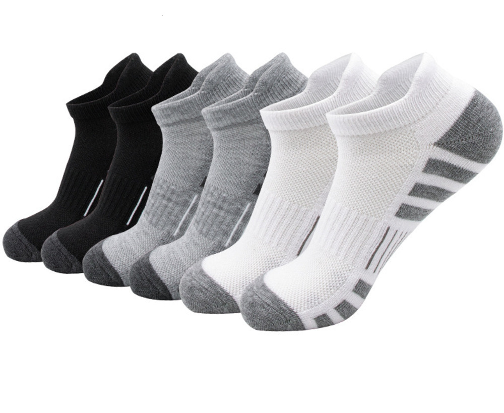 6 Pairs Lot Pack Mens Sports Socks Thick Cushioned Mesh Breathable Comfortable Ear Male Athletic Low Cut Running Ankle Socks 241226