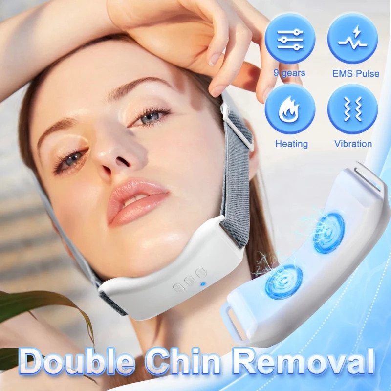 Double Chin Remover Vibration ChinUp V Face Massager Ems Facial Lifter Beauty Device VLine Up Face Lift Shaper Belt 251030