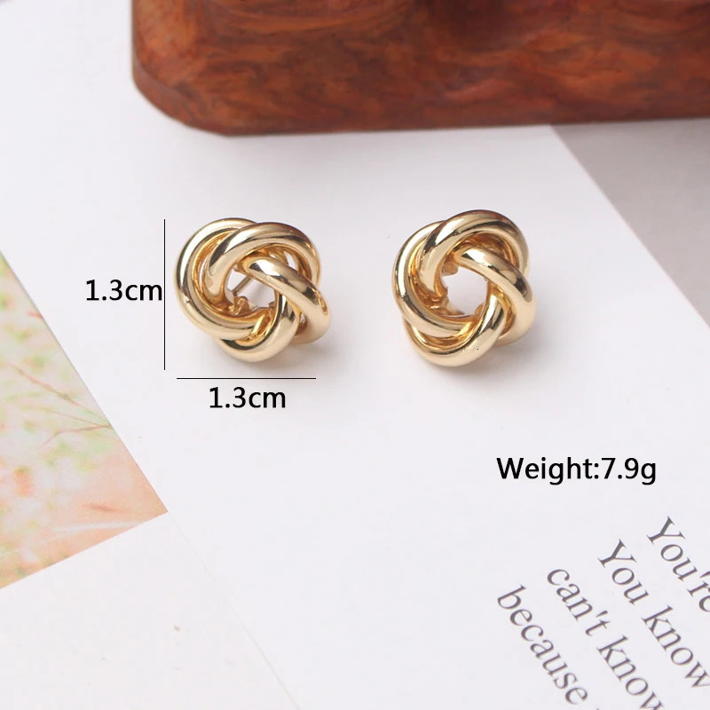 Tiny Metal Stud Earrings for Women Gold Color Twist Round Earrings Small Unusual Earrings boucles doreilles Fashion Jewelry 251131