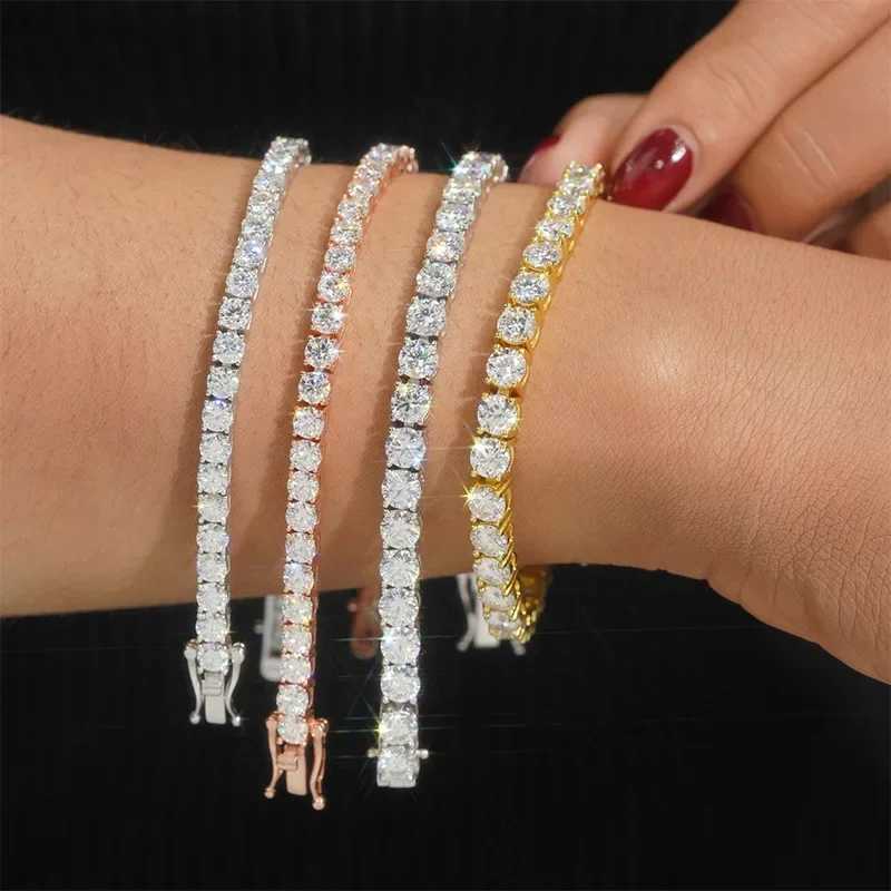 EWYA Real D Color Fl 2/2.5/3/4/5/6.5mm Moissanite Tennis Bracelet For Wen S925 Plated 18K Rose Gold Diamond Link BraceletsC250403