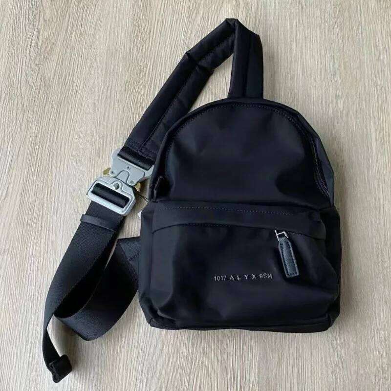 Nylon Fabric Backpacks High Street Fashionable Men Women Travel Metal Socket Letter Logo Rossbody Bag Simple Backpack High Quality