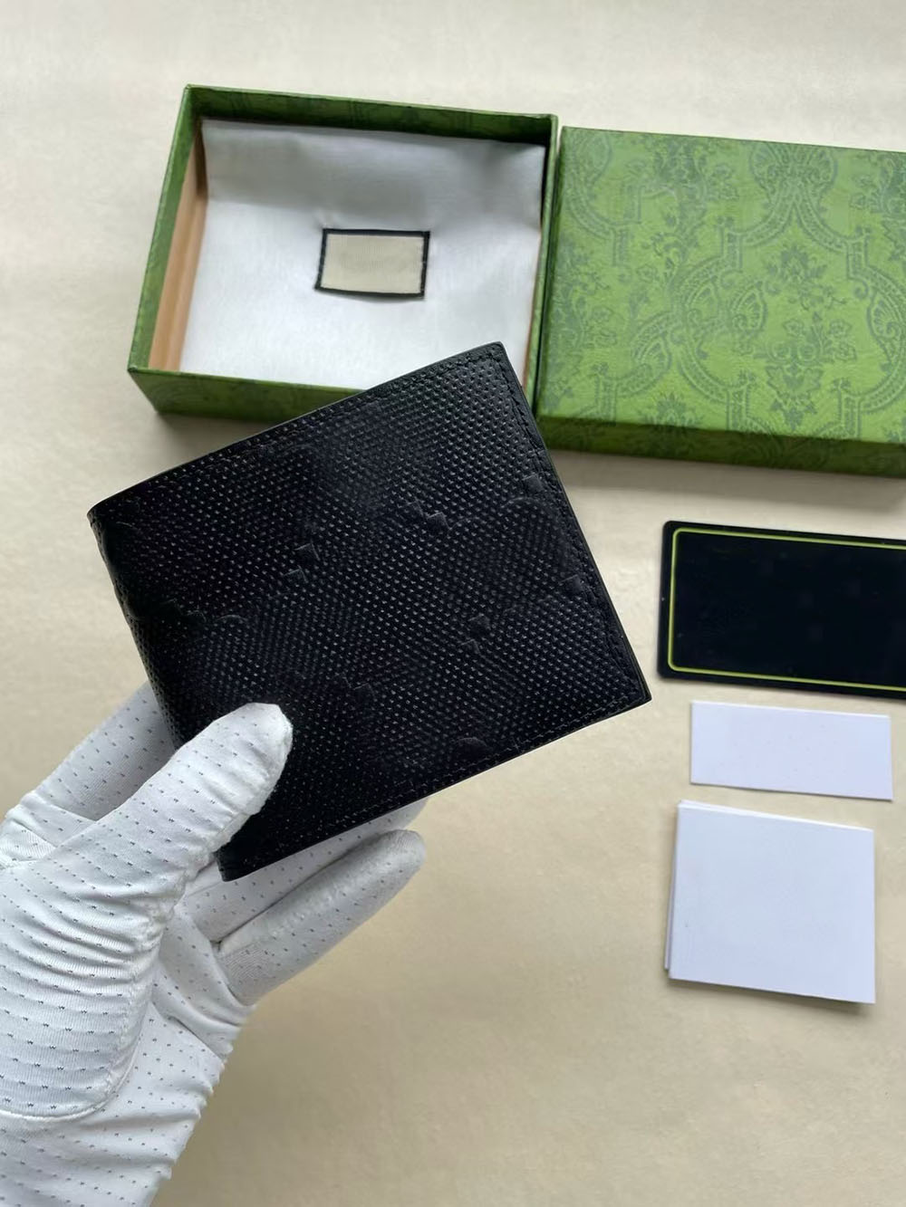 Luxury Designer Men's Wallet Cardholder Genuine Leather Pocket Coin Purse High Quality Credit Card Folding Business Card Clip with Box