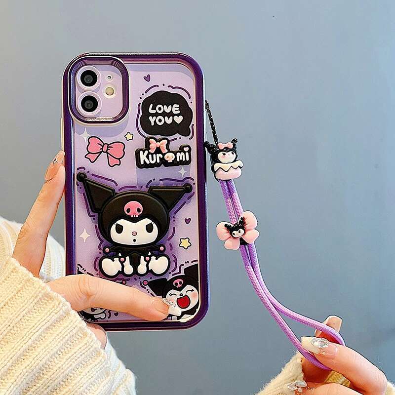 Lotso Phone Case For Samsung Galaxy A10S A31 A32 A33 A34 A35 A30 A50 A51 A52s A53 A54 A55 M12 M13 5G Kuromi Wrist Strap Cover