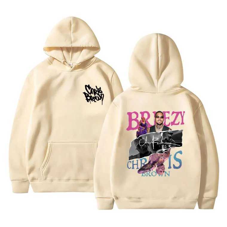New Rapper Chris Brown Graphic Print Hoodie Men Women Hip Hop Fashion Oversized Pullover Hoodies Unisex Fleece Cotton Sweatshirt W251106