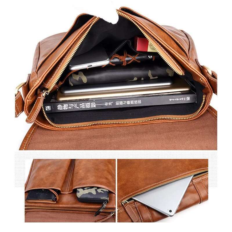 Korean Style Shoulder Retro Crossbody Bag Leather Male Sg Men Messenger Bags