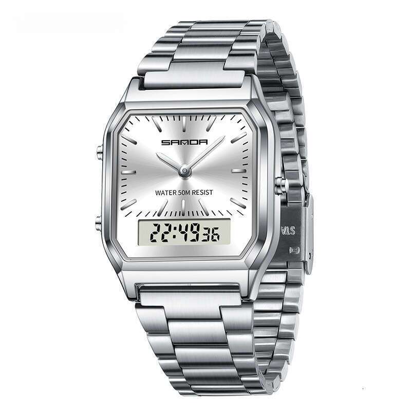 DHwatches Sanda New Business Quartz Watch Simple Men's Fashion Steel Band Wristwatch