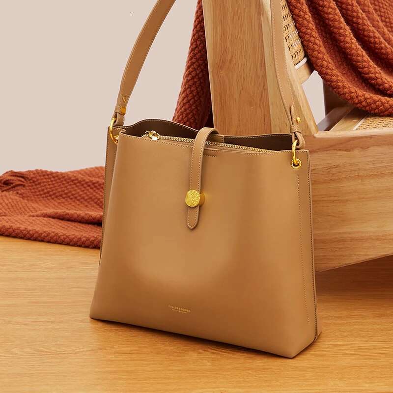 Cnoles Brand Fashion Bag Bucket Tote For Women Lady Leather Crossbody Bags With 2 Shoulder Straps