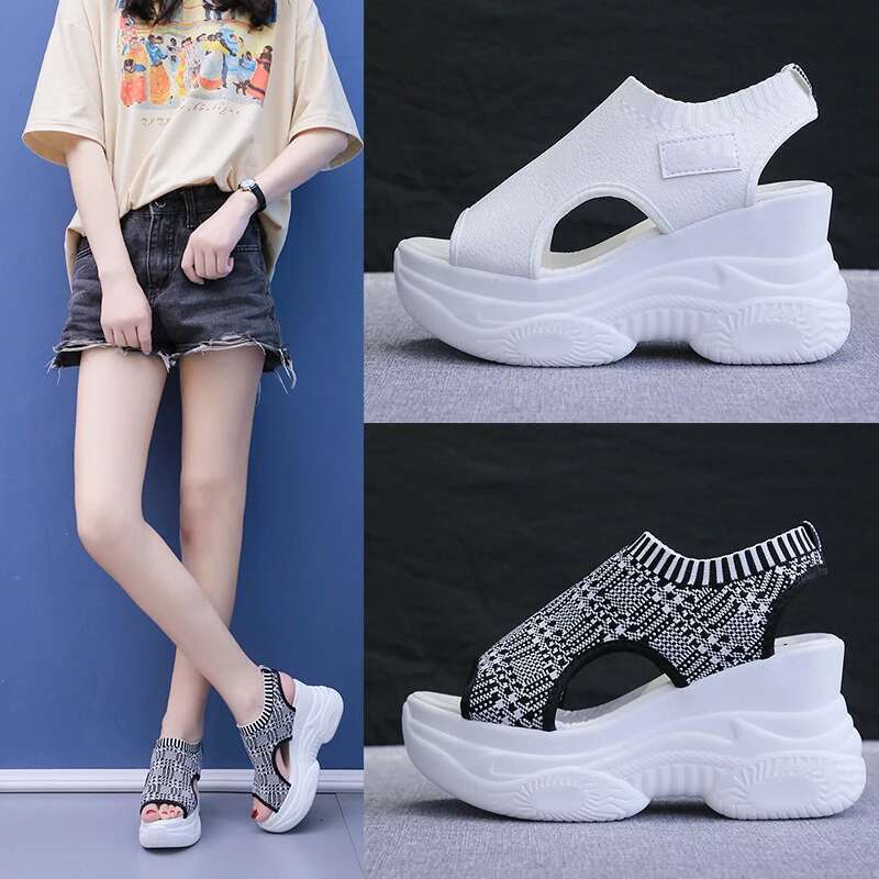 2025 Summer New Women's Roman Thick Bottom Designer Fashion Sandals Casual Wedge Women's Shoes Casual Thick Bottom