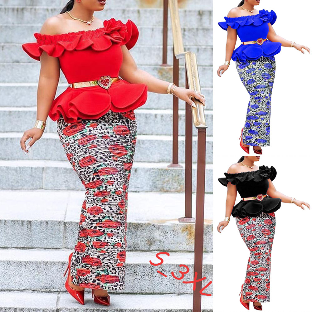 2025 New Spring/summer Dress with Elegant and Sexy Temperament Featuring a Slit Ruffle Edge Banquet and a Long Skirt for Women