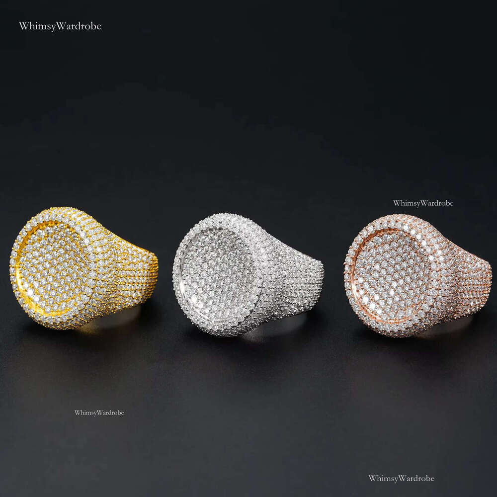 European American S Sier Moissanite Boutique Ring Set Fashionable Hand Decorations for Men Women Explosion-Style